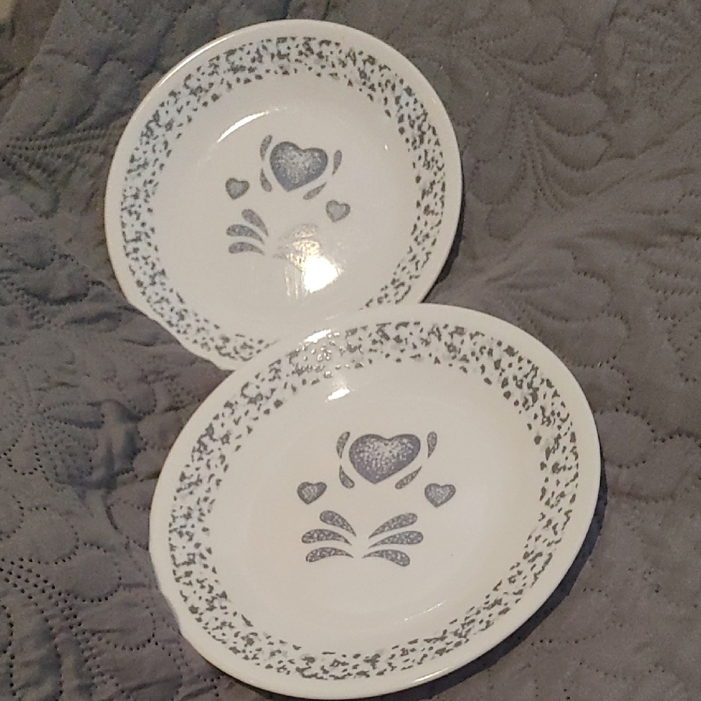 ✅$8 Add On Corelle BlueHeart Bread & Butter Plates (2). 6.75 Inches